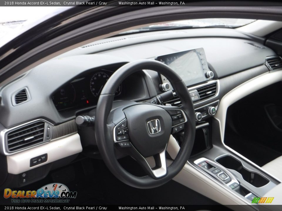2018 Honda Accord EX-L Sedan Crystal Black Pearl / Gray Photo #11