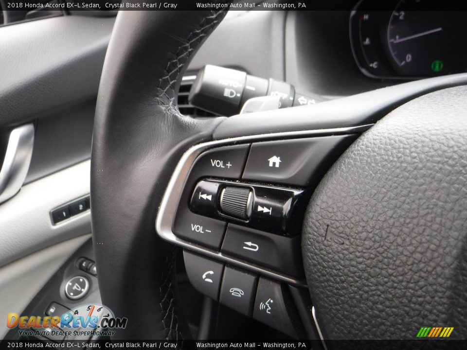 2018 Honda Accord EX-L Sedan Crystal Black Pearl / Gray Photo #25