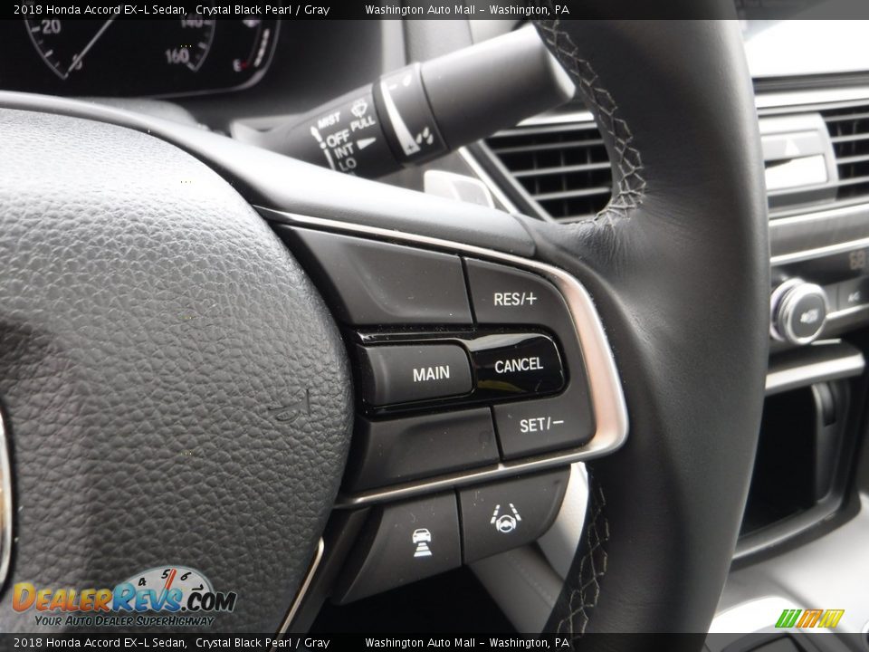 2018 Honda Accord EX-L Sedan Crystal Black Pearl / Gray Photo #26