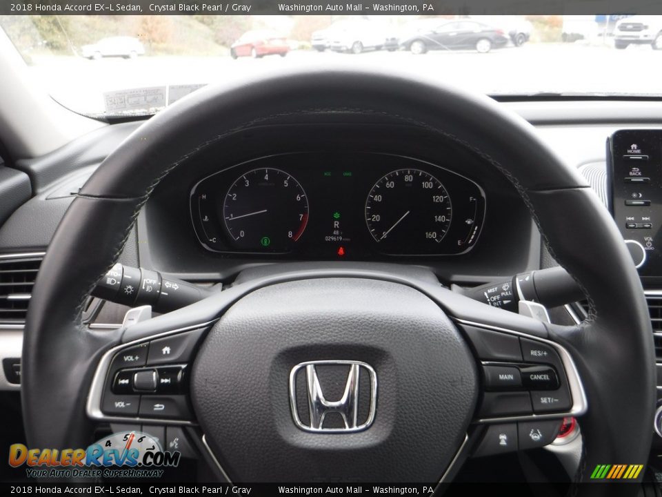 2018 Honda Accord EX-L Sedan Crystal Black Pearl / Gray Photo #27