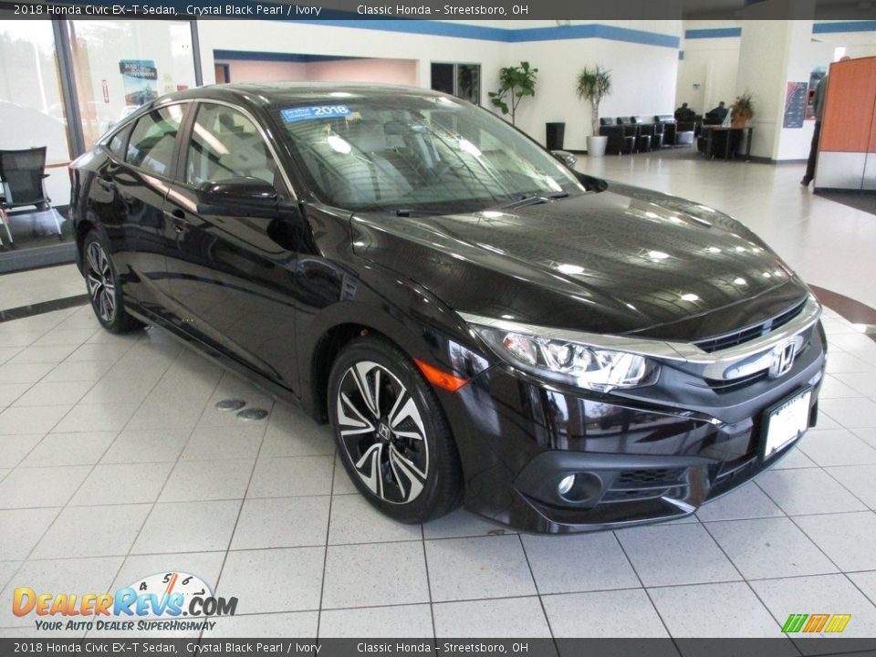2018 Honda Civic EX-T Sedan Crystal Black Pearl / Ivory Photo #3