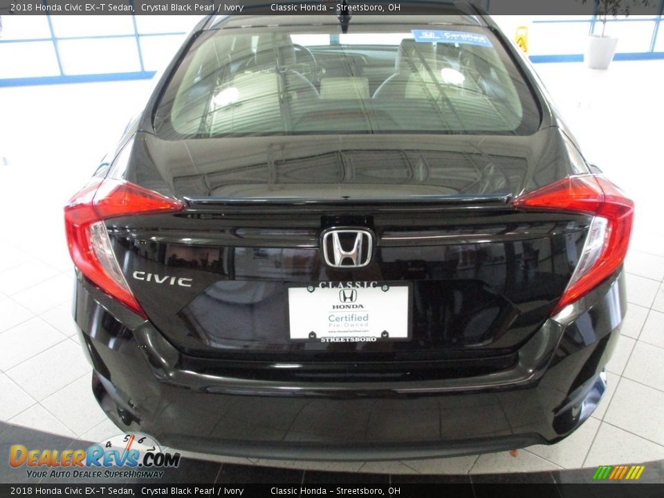 2018 Honda Civic EX-T Sedan Crystal Black Pearl / Ivory Photo #8