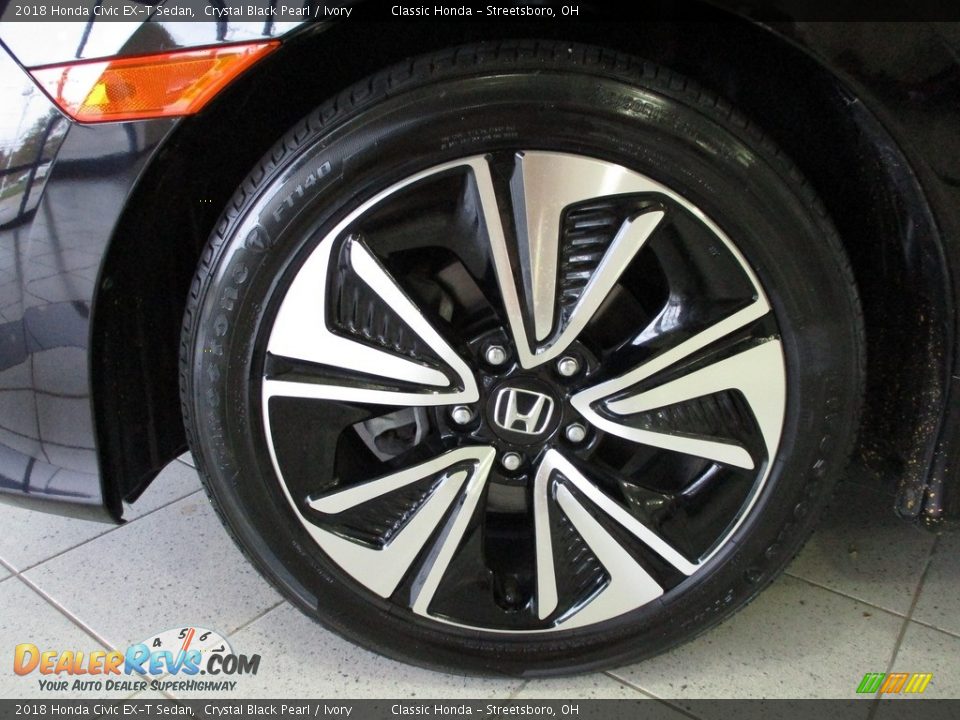 2018 Honda Civic EX-T Sedan Crystal Black Pearl / Ivory Photo #12