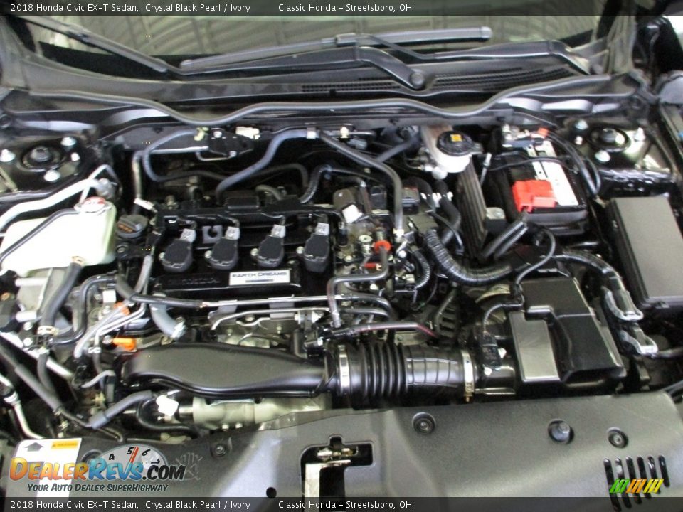 2018 Honda Civic EX-T Sedan Crystal Black Pearl / Ivory Photo #13