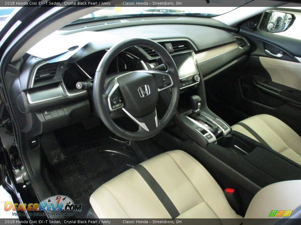 2018 Honda Civic EX-T Sedan Crystal Black Pearl / Ivory Photo #26