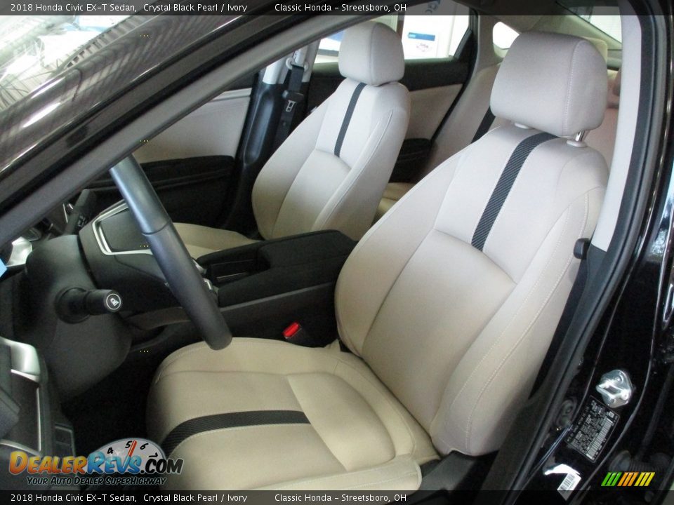 2018 Honda Civic EX-T Sedan Crystal Black Pearl / Ivory Photo #27