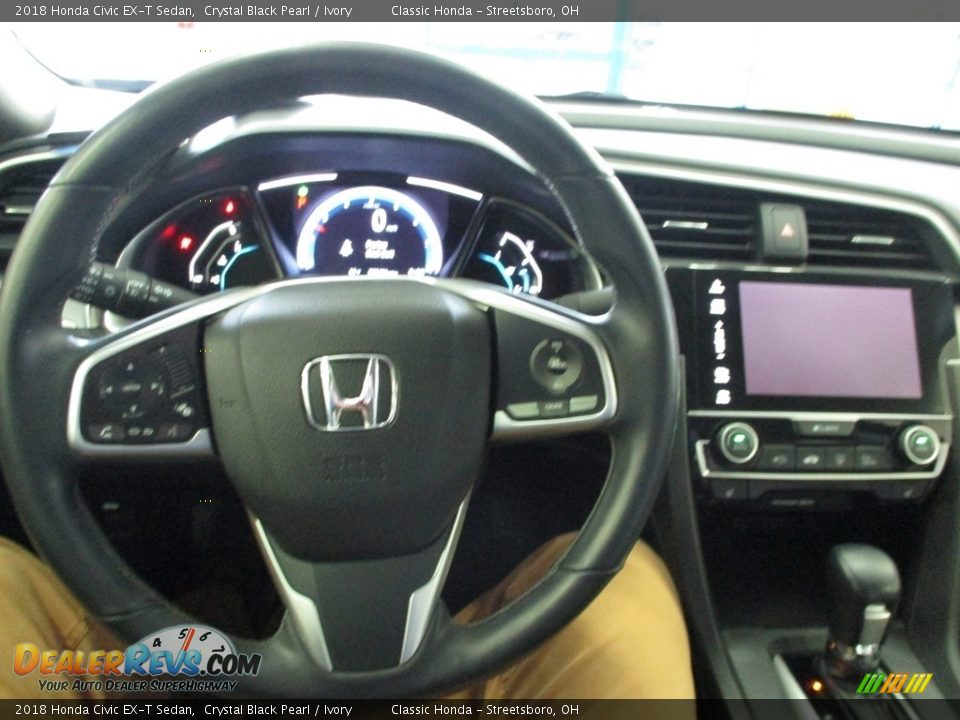 2018 Honda Civic EX-T Sedan Crystal Black Pearl / Ivory Photo #29