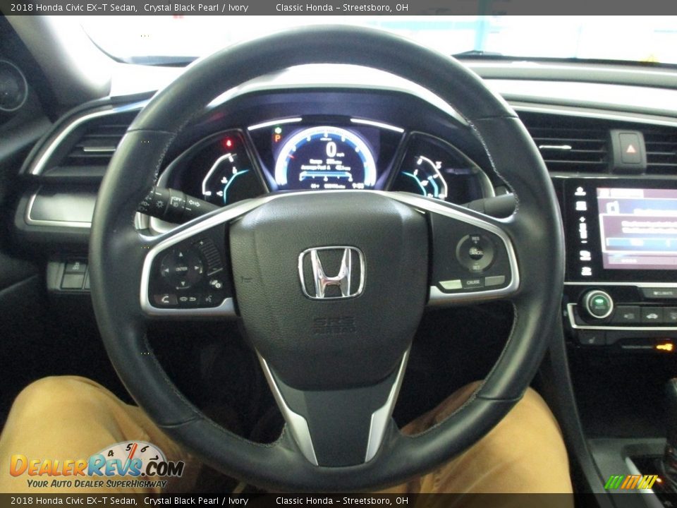 2018 Honda Civic EX-T Sedan Crystal Black Pearl / Ivory Photo #31