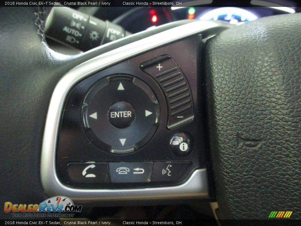 2018 Honda Civic EX-T Sedan Crystal Black Pearl / Ivory Photo #32