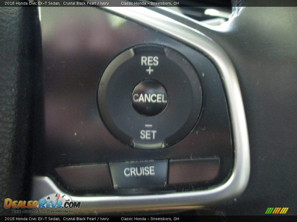 2018 Honda Civic EX-T Sedan Crystal Black Pearl / Ivory Photo #33