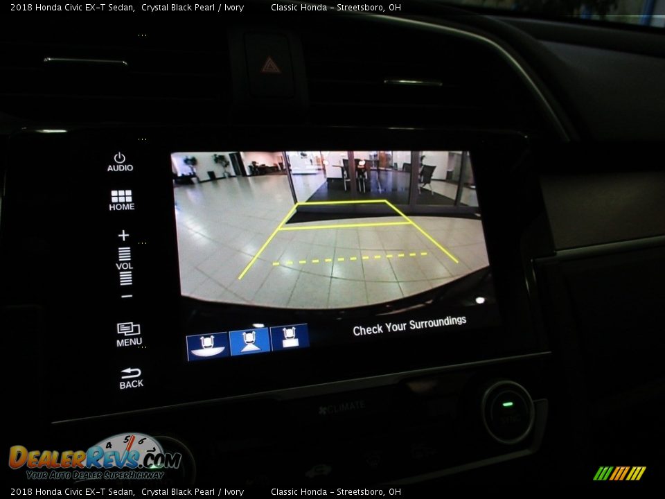 2018 Honda Civic EX-T Sedan Crystal Black Pearl / Ivory Photo #34