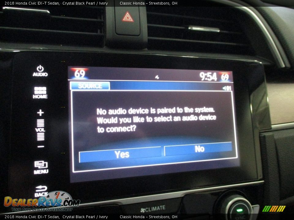 2018 Honda Civic EX-T Sedan Crystal Black Pearl / Ivory Photo #36