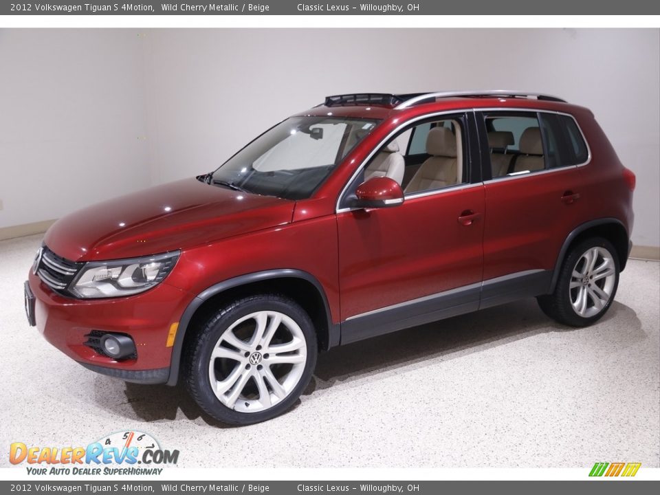 2012 Volkswagen Tiguan S 4Motion Wild Cherry Metallic / Beige Photo #3