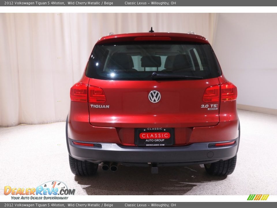 2012 Volkswagen Tiguan S 4Motion Wild Cherry Metallic / Beige Photo #17