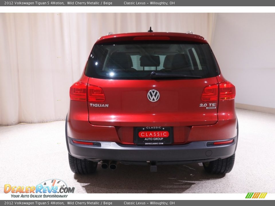 2012 Volkswagen Tiguan S 4Motion Wild Cherry Metallic / Beige Photo #17