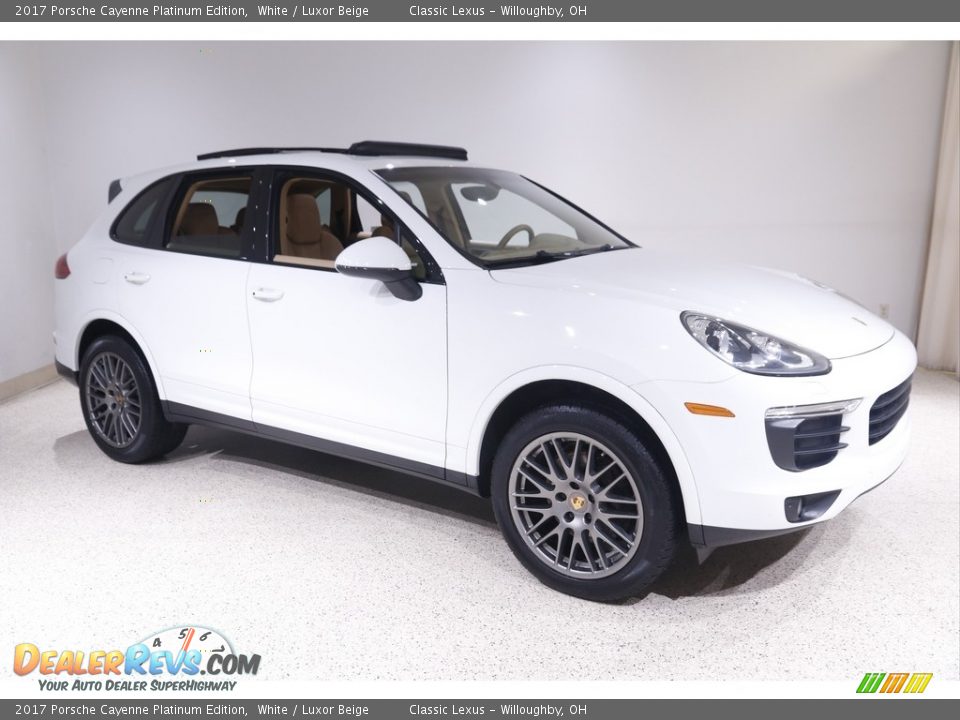 2017 Porsche Cayenne Platinum Edition White / Luxor Beige Photo #1