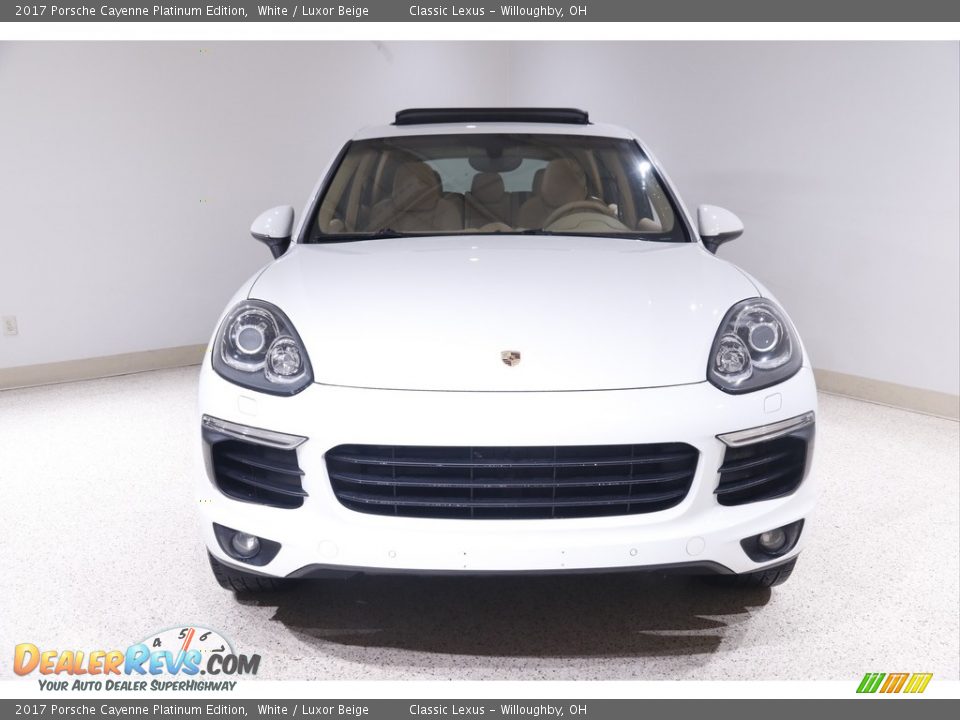 2017 Porsche Cayenne Platinum Edition White / Luxor Beige Photo #2