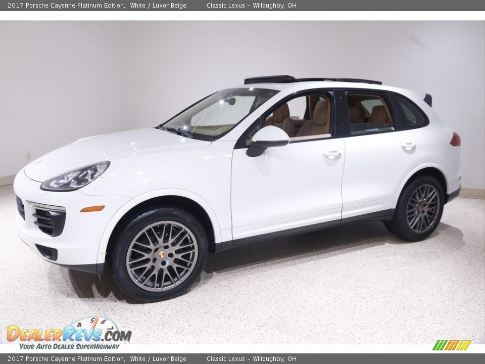 2017 Porsche Cayenne Platinum Edition White / Luxor Beige Photo #3