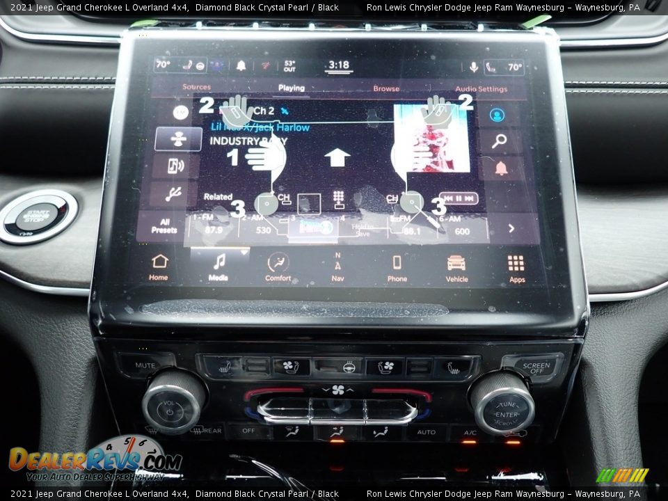 2021 Jeep Grand Cherokee L Overland 4x4 Diamond Black Crystal Pearl / Black Photo #20