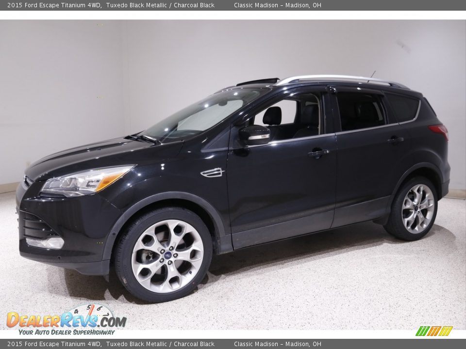 2015 Ford Escape Titanium 4WD Tuxedo Black Metallic / Charcoal Black Photo #3