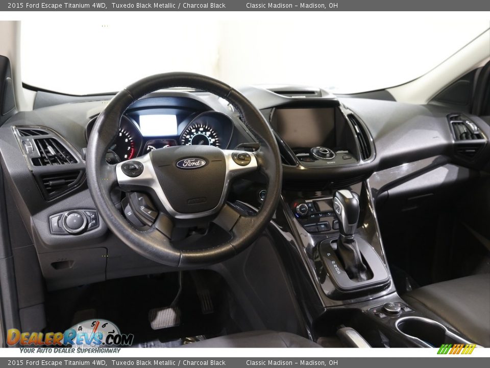 2015 Ford Escape Titanium 4WD Tuxedo Black Metallic / Charcoal Black Photo #6