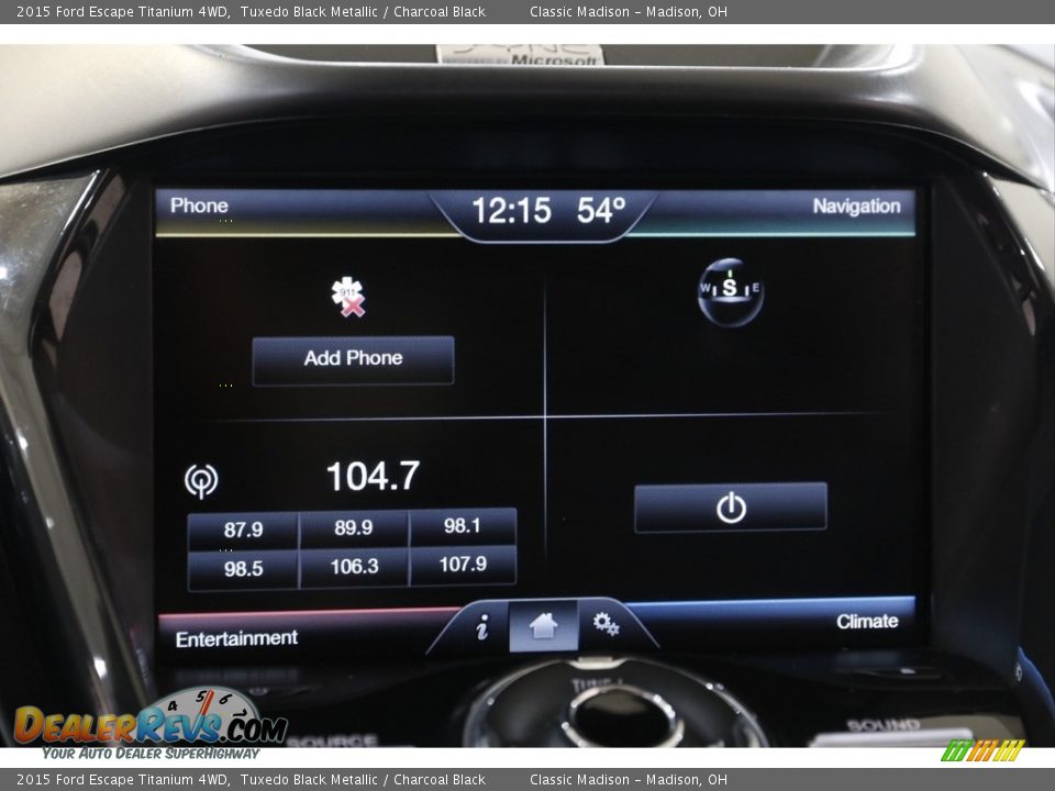 2015 Ford Escape Titanium 4WD Tuxedo Black Metallic / Charcoal Black Photo #10