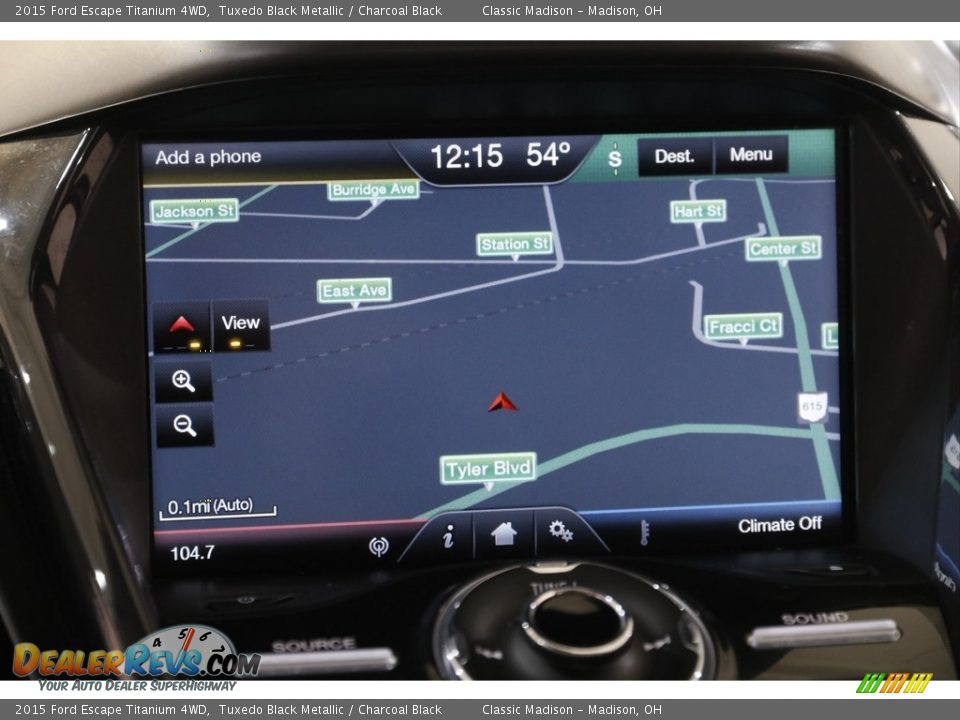 2015 Ford Escape Titanium 4WD Tuxedo Black Metallic / Charcoal Black Photo #11