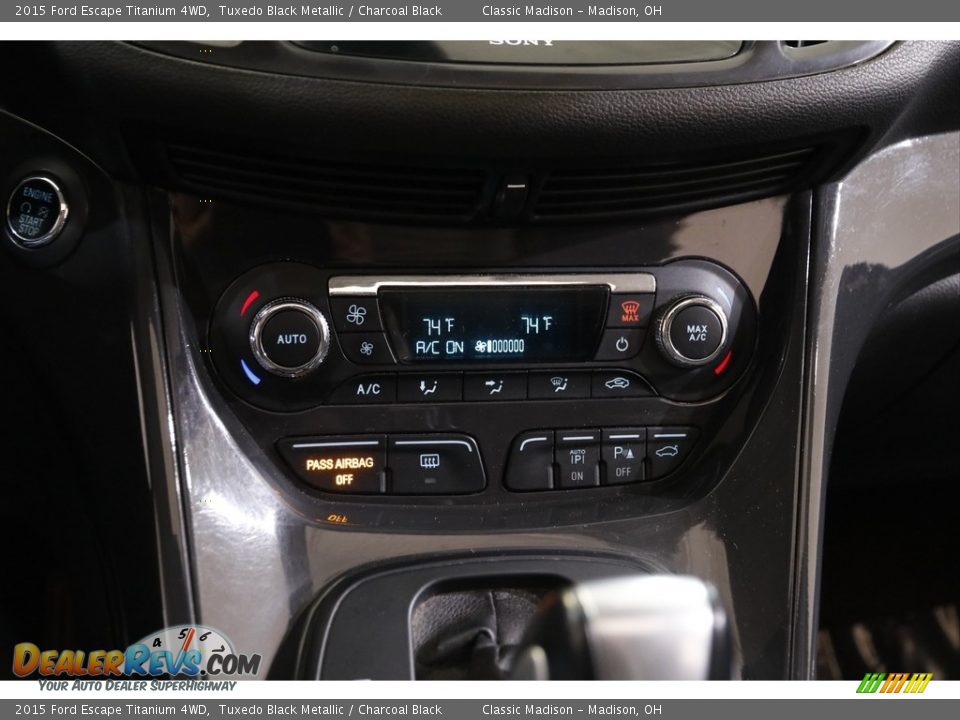 2015 Ford Escape Titanium 4WD Tuxedo Black Metallic / Charcoal Black Photo #13