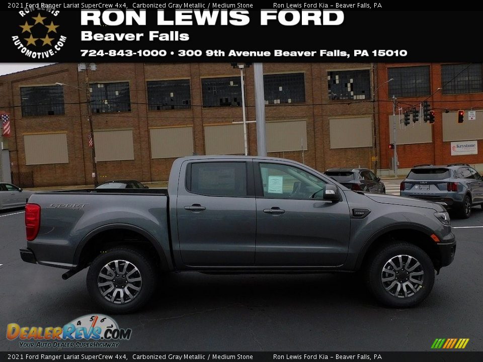 2021 Ford Ranger Lariat SuperCrew 4x4 Carbonized Gray Metallic / Medium Stone Photo #1