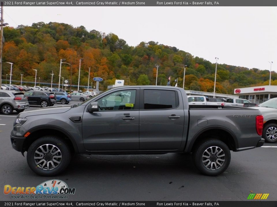 2021 Ford Ranger Lariat SuperCrew 4x4 Carbonized Gray Metallic / Medium Stone Photo #6