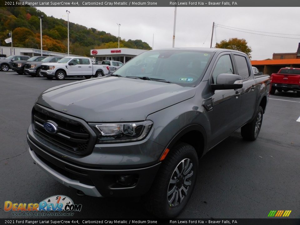 2021 Ford Ranger Lariat SuperCrew 4x4 Carbonized Gray Metallic / Medium Stone Photo #7