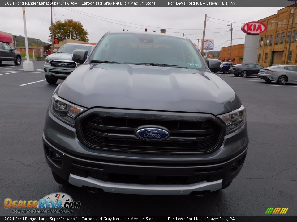 2021 Ford Ranger Lariat SuperCrew 4x4 Carbonized Gray Metallic / Medium Stone Photo #8