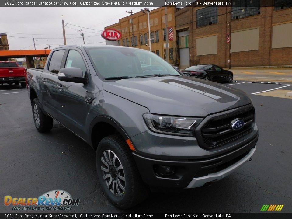 2021 Ford Ranger Lariat SuperCrew 4x4 Carbonized Gray Metallic / Medium Stone Photo #9