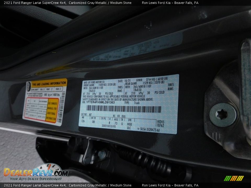 2021 Ford Ranger Lariat SuperCrew 4x4 Carbonized Gray Metallic / Medium Stone Photo #20