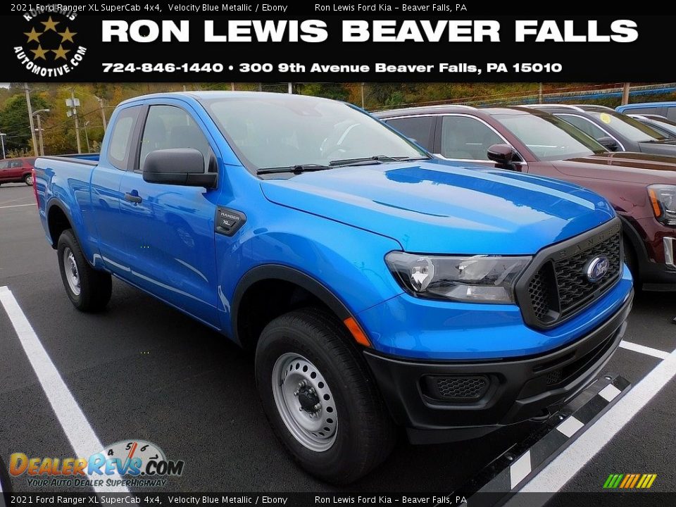 2021 Ford Ranger XL SuperCab 4x4 Velocity Blue Metallic / Ebony Photo #1