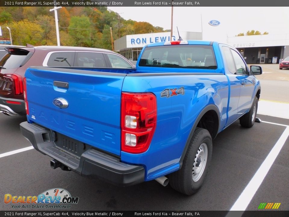 2021 Ford Ranger XL SuperCab 4x4 Velocity Blue Metallic / Ebony Photo #2