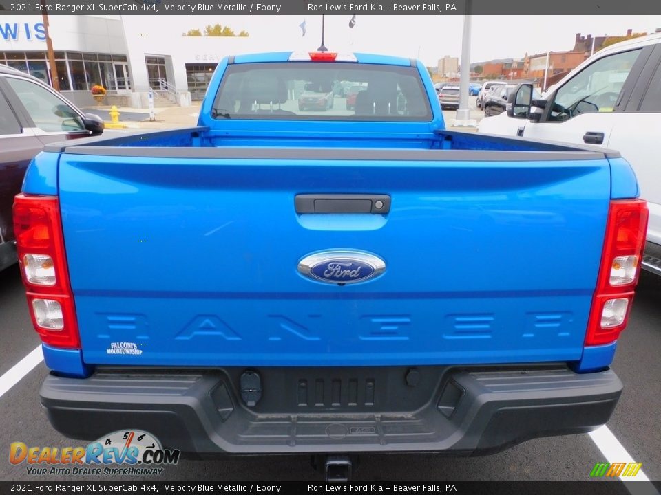 2021 Ford Ranger XL SuperCab 4x4 Velocity Blue Metallic / Ebony Photo #3