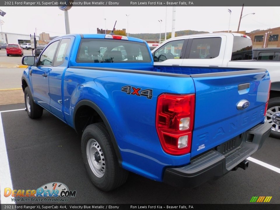 2021 Ford Ranger XL SuperCab 4x4 Velocity Blue Metallic / Ebony Photo #5