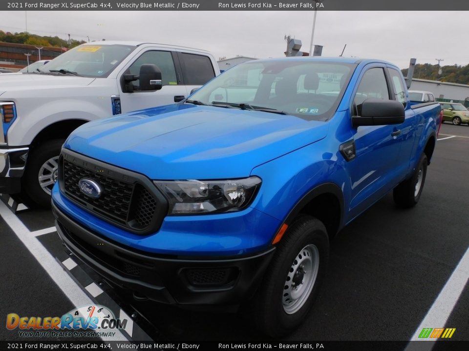 2021 Ford Ranger XL SuperCab 4x4 Velocity Blue Metallic / Ebony Photo #6