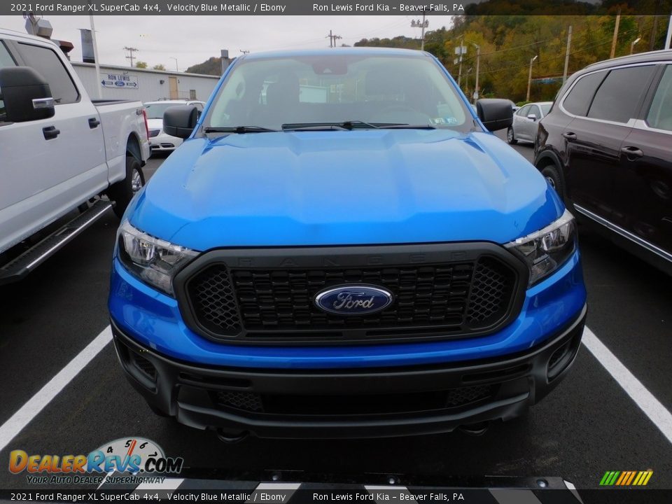 2021 Ford Ranger XL SuperCab 4x4 Velocity Blue Metallic / Ebony Photo #7