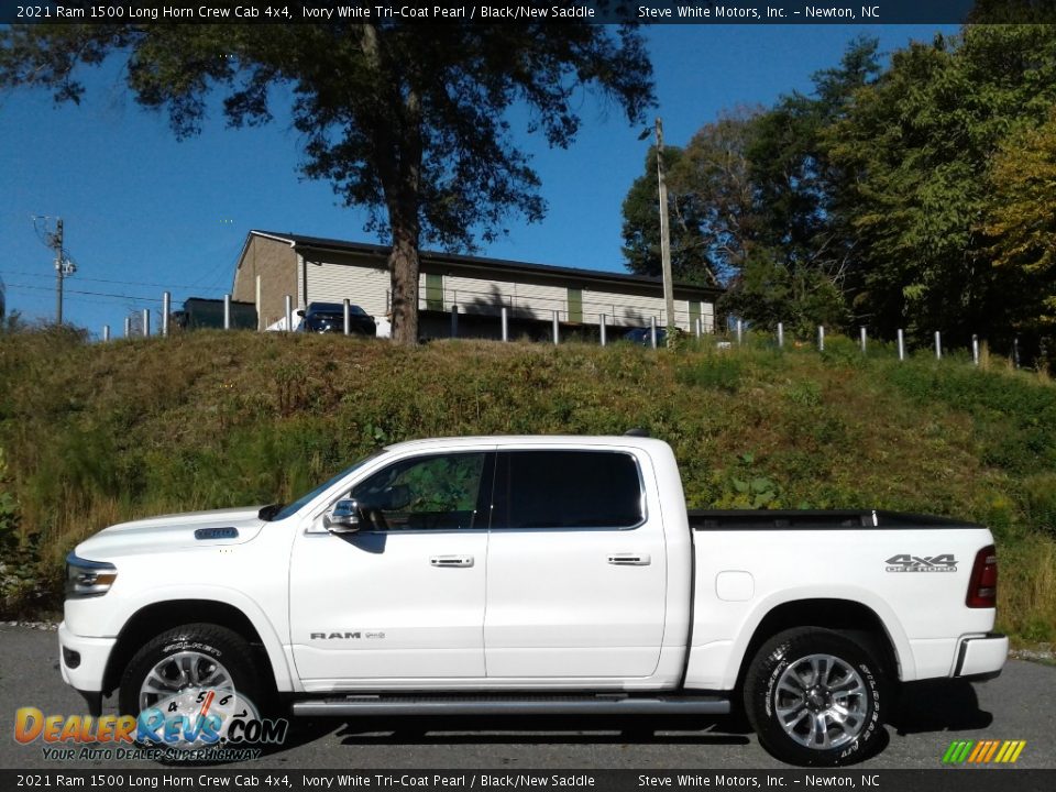 Ivory White Tri-Coat Pearl 2021 Ram 1500 Long Horn Crew Cab 4x4 Photo #1