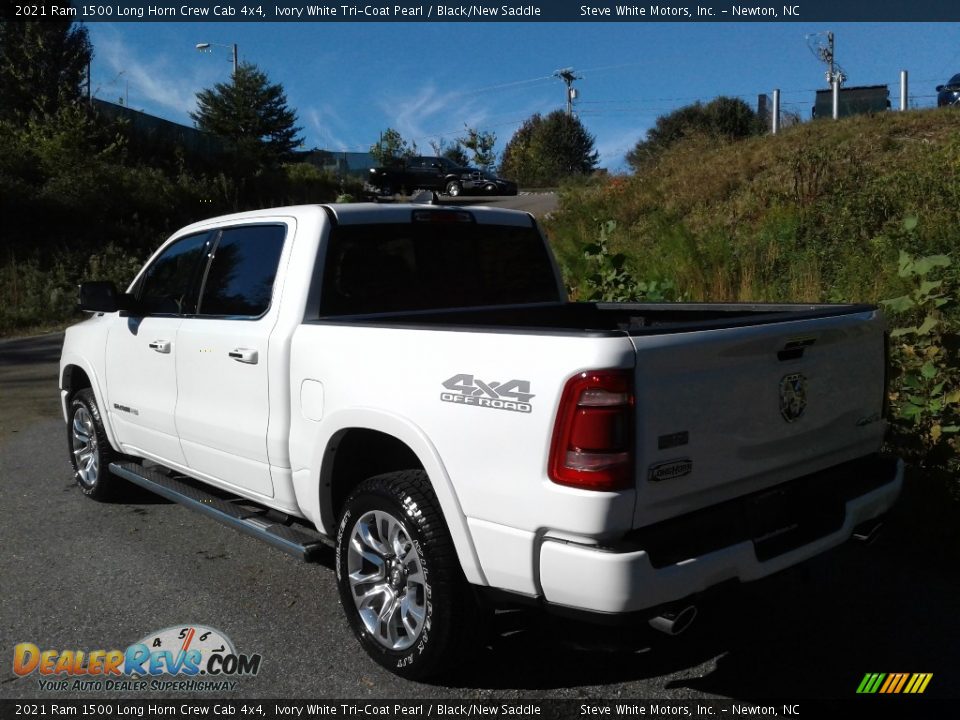 2021 Ram 1500 Long Horn Crew Cab 4x4 Ivory White Tri-Coat Pearl / Black/New Saddle Photo #9