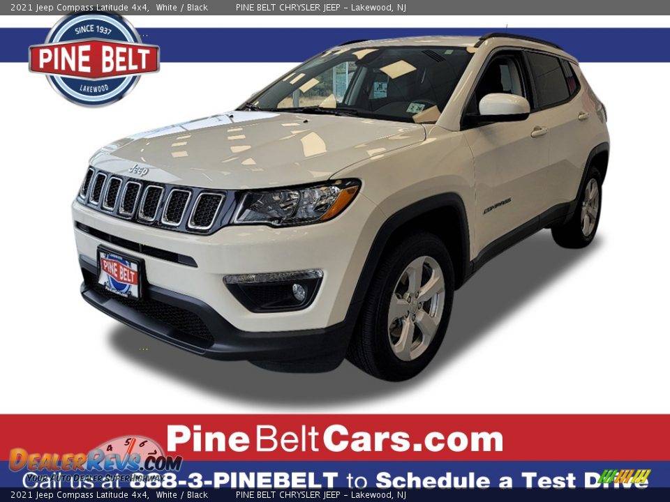 2021 Jeep Compass Latitude 4x4 White / Black Photo #1