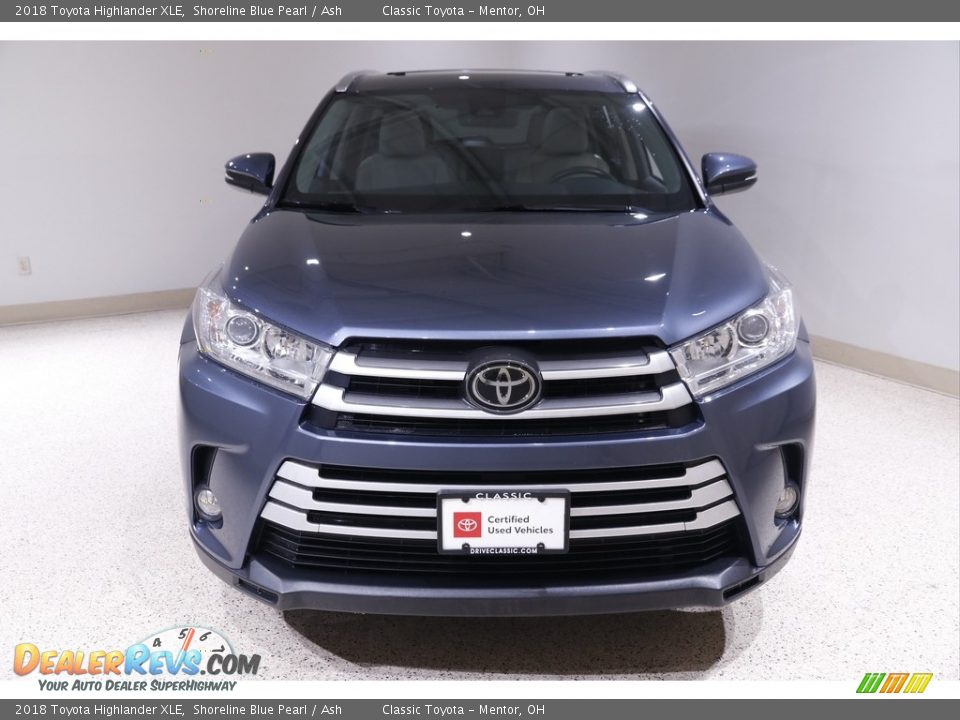 2018 Toyota Highlander XLE Shoreline Blue Pearl / Ash Photo #2