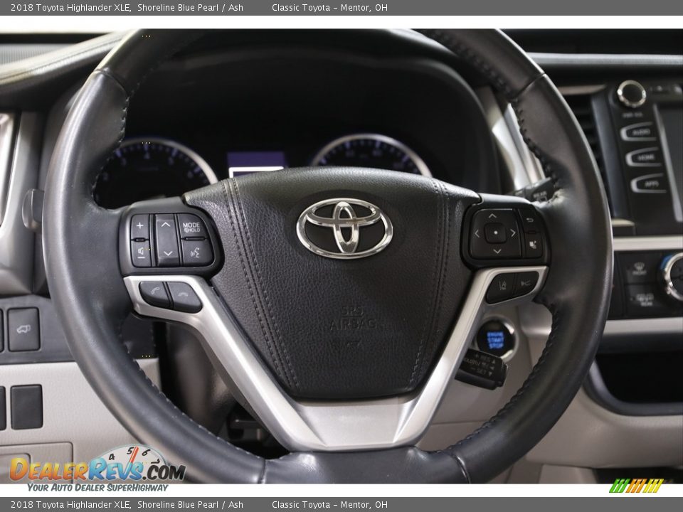 2018 Toyota Highlander XLE Shoreline Blue Pearl / Ash Photo #7