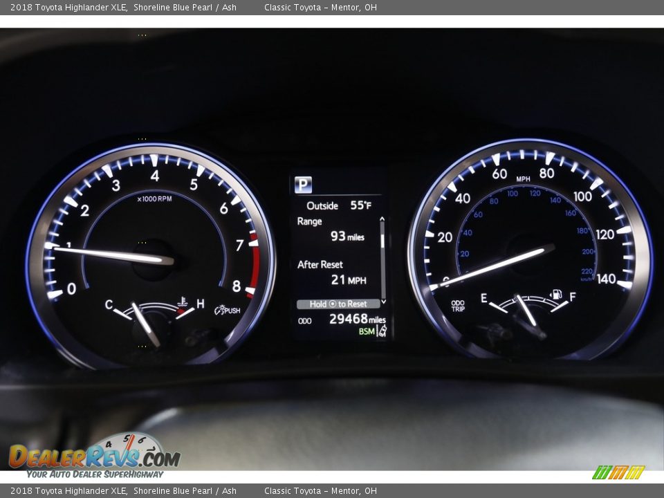 2018 Toyota Highlander XLE Shoreline Blue Pearl / Ash Photo #8