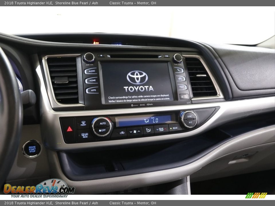 2018 Toyota Highlander XLE Shoreline Blue Pearl / Ash Photo #9