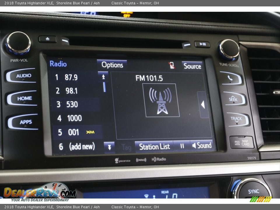2018 Toyota Highlander XLE Shoreline Blue Pearl / Ash Photo #10