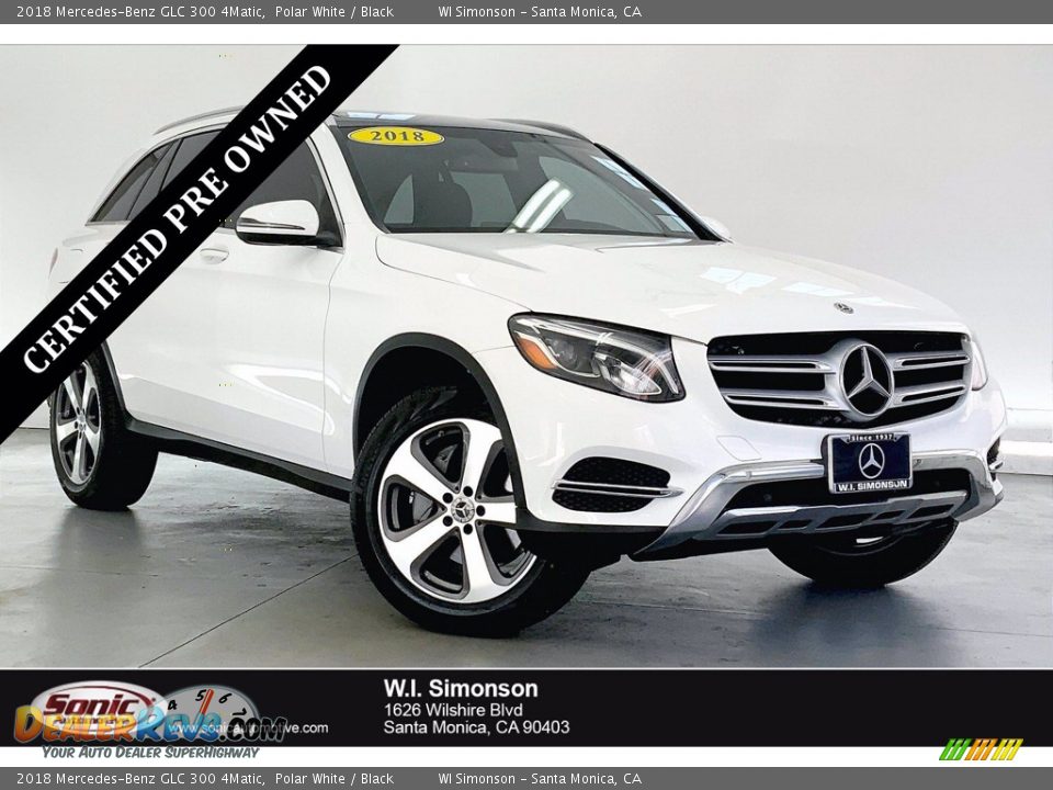 2018 Mercedes-Benz GLC 300 4Matic Polar White / Black Photo #1