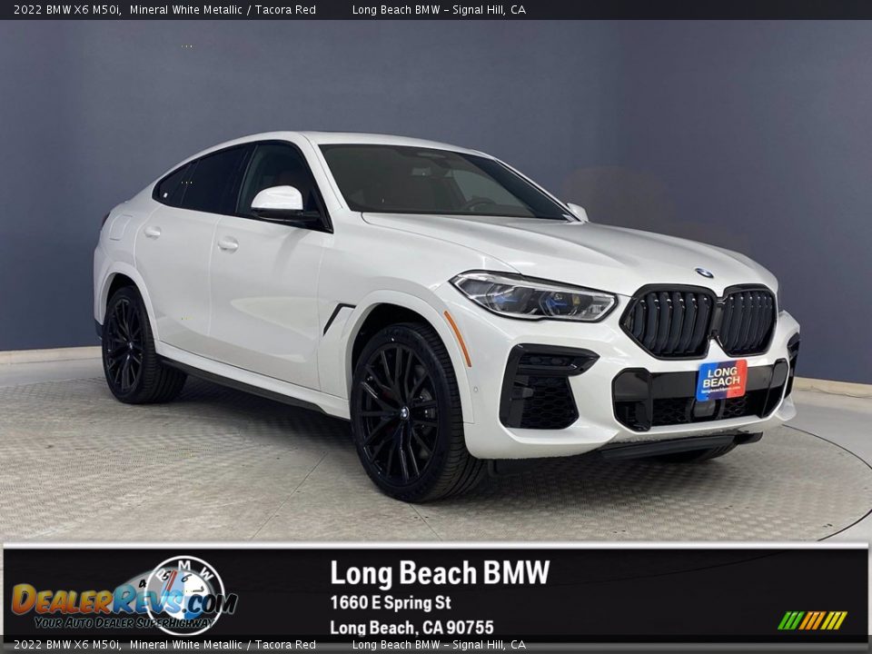 2022 BMW X6 M50i Mineral White Metallic / Tacora Red Photo #1